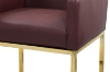 Picture of HESPER 29" Bar Height Bar Stool with Arms & Golden Finish Base (Wine Red) 