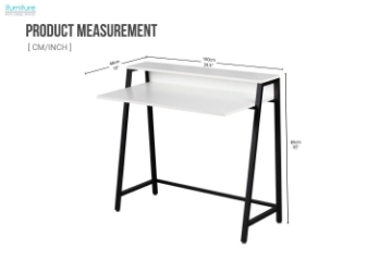 Picture of EMMI 100 Dual-Tier Office Desk with Shelf (White)