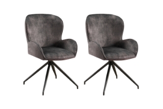 Picture of DUMBO 360° Swivel Dining Chair (Grey) - 2 Chairs in 1 Carton