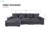 Picture of WINSTON Premium Corduroy Modular Sectional Sofa with Cup Holders & USB Ports (Grey) - Chaise Facing Right