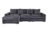 Picture of WINSTON Premium Corduroy Modular Sectional Sofa with Cup Holders & USB Ports (Grey) - Chaise Facing Right