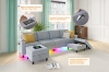 Picture of KINSLEY Modular Sectional Sofa with Wireless Charging, USB & Type-C Ports, and LED Lighting (Light Grey)