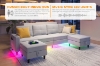 Picture of KINSLEY Modular Sectional Sofa with Wireless Charging, USB & Type-C Ports, and LED Lighting (Light Grey)