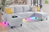 Picture of KINSLEY Modular Sectional Sofa with Wireless Charging, USB & Type-C Ports, and LED Lighting (Light Grey)