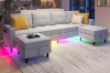 Picture of KINSLEY Modular Sectional Sofa with Wireless Charging, USB & Type-C Ports, and LED Lighting (Light Grey)