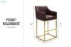 Picture of HESPER 29" Bar Height Bar Stool with Arms & Golden Finish Base (Wine Red) 