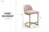 Picture of Kalay 23" Height Bar Stool with Golden Finish Base  for Customized Height Counter Top Only (Pink) 