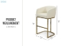 Picture of TRYTON 29" Bar Height Bar Stool with Arms & Golden Finish Base (White) 