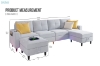 Picture of KINSLEY Modular Sectional Sofa with Wireless Charging, USB & Type-C Ports, and LED Lighting (Light Grey)