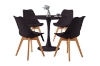 Picture of TULIP Dining Set (Black) - 39.4" Table with 2 Chairs