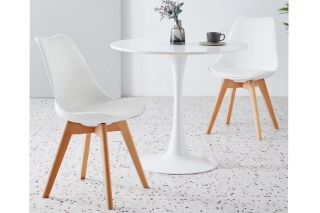 Picture of TULIP Dining Set (White) - 39.4" Table with 2 Chairs