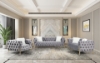 Picture of NORFOLK Velvet Button-Tufted 2-Seater Loveseat (Grey) 