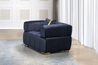 Picture of Vegas Chesterfield Velvet Sofa Range (Black) - 1 Seater (Armchair)