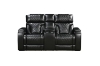 Picture of CALVIA Duo Motor Adjustable Headrest Reclining Sofa Range (Black) - Loveseat with USB Port & LED Lighting + Cup Holders (2RRC)