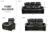 Picture of CALVIA Duo Motor Adjustable Headrest Reclining Sofa Range (Black) - Sofa with USB Port & LED Lighting + Cup Holders & Reading Lights (3RRC)