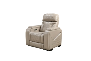 Picture of CALVIA Power Reclining Sofa Range (Beige) - Armchair with USB Port & LED Lighting (1R)