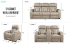Picture of CALVIA Duo Motor Adjustable Headrest Reclining Sofa Range (Beige) - Armchair + Loveseat + Sofa Set