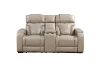Picture of CALVIA Duo Motor Adjustable Headrest Reclining Sofa Range (Beige) - Armchair + Loveseat + Sofa Set