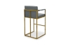Picture of DAKOTA 30" Bar Height Bar Stool with Arms & Golden Finish Base (Grey) 