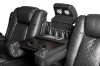 Picture of MONROSE Air Leather Dual Motor Reclining Sofa Range (Black) - Armchair + Loveseat + Sofa Set