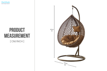 Picture of DAKOTA Rattan Outdoor Hanging Egg Chair (Brown)