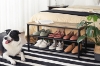 Picture of LITON Adjustable 3-Tier Shoe Rack with Wall Hooks 