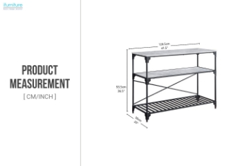 Picture of AUKFA Metal Frame Kitchen Island with Storage Shelves