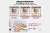 Picture of LORRAINE Tempered Glass Top Dressing Table with LED Mirror, Charging Port & Storage Stool