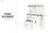 Picture of LORRAINE Tempered Glass Top Dressing Table with LED Mirror, Charging Port & Storage Stool