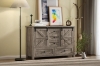Picture of VITTORIO Sliding Barn Door Cabinet with Drawers (Grey Oak)