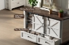 Picture of VITTORIO Sliding Barn Door Cabinet with Drawers (White) 