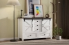 Picture of VITTORIO Sliding Barn Door Cabinet with Drawers (White) 