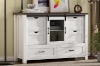 Picture of ODDNY Farmhouse Storage Cabinet with Sliding Door and Drawers (White)