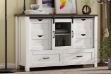 Picture of ODDNY Farmhouse Storage Cabinet with Sliding Door and Drawers (White)