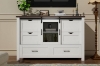 Picture of ODDNY Farmhouse Storage Cabinet with Sliding Door and Drawers (White)