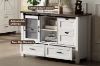 Picture of ODDNY Farmhouse Storage Cabinet with Sliding Door and Drawers (White)