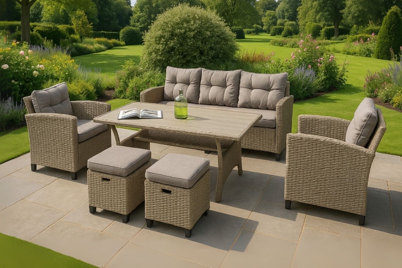 Picture of ALBANY 3+1+1 Wicker Dining Outdoor Sofa Set 