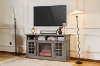 Picture of GRACIE 58.5" TV Stand with Electric Fireplace  & Charging Station (Grey)
