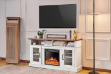 Picture of GRACIE 58.5" TV Stand with Electric Fireplace & Charging Station (White)