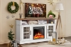 Picture of GRACIE 58.5" TV Stand with Electric Fireplace & Charging Station (White)