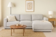 Picture of HUGO Feather-Filled Fabric Sectional Sofa *Dust, Water & Oil Resistant  (Light Grey)