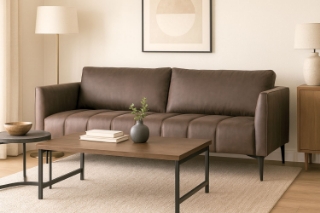 Picture of BARTLET Air Leather Sofa Range (Chocolate) - Sofa