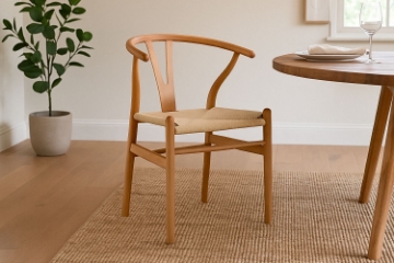 Picture of WISHBONE Solid Beech Wood Y Replica Chair (Natural) - 23"×21.5"×29"