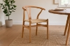 Picture of WISHBONE Solid Beech Wood Y Replica Chair (Natural Frame-Beige Seat) - 23"×21.5"×29"