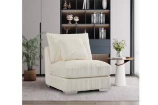 Picture of WINSTON Corduroy Modular Sectional Sofa (Beige) - Armless Chair