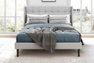 Picture of SONOMA Fabric Bed Frame in Double/Queen (Light Grey)