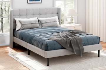 Picture of SONOMA Fabric Bed Frame in Double/Queen (Light Grey)