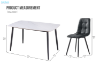 Picture of SAROTO 51" Sintered Stone Top 5PC Dining Set (Gloss White Table + 4 Charcoal Chairs)