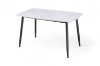 Picture of SAROTO 51" Sintered Stone Top 5PC Dining Set (Gloss White Table + 4 Charcoal Chairs)
