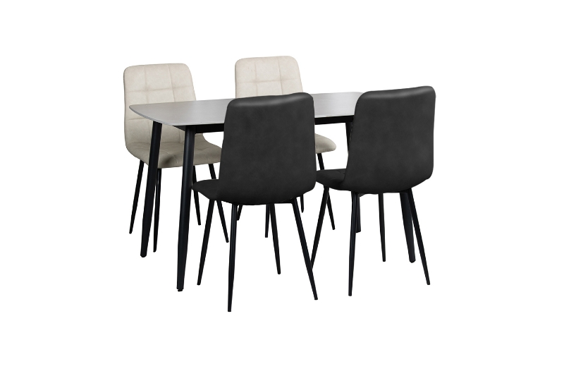 Picture of SAROTO 51" Sintered Stone Top 5PC Dining Set (Matte Grey Table)